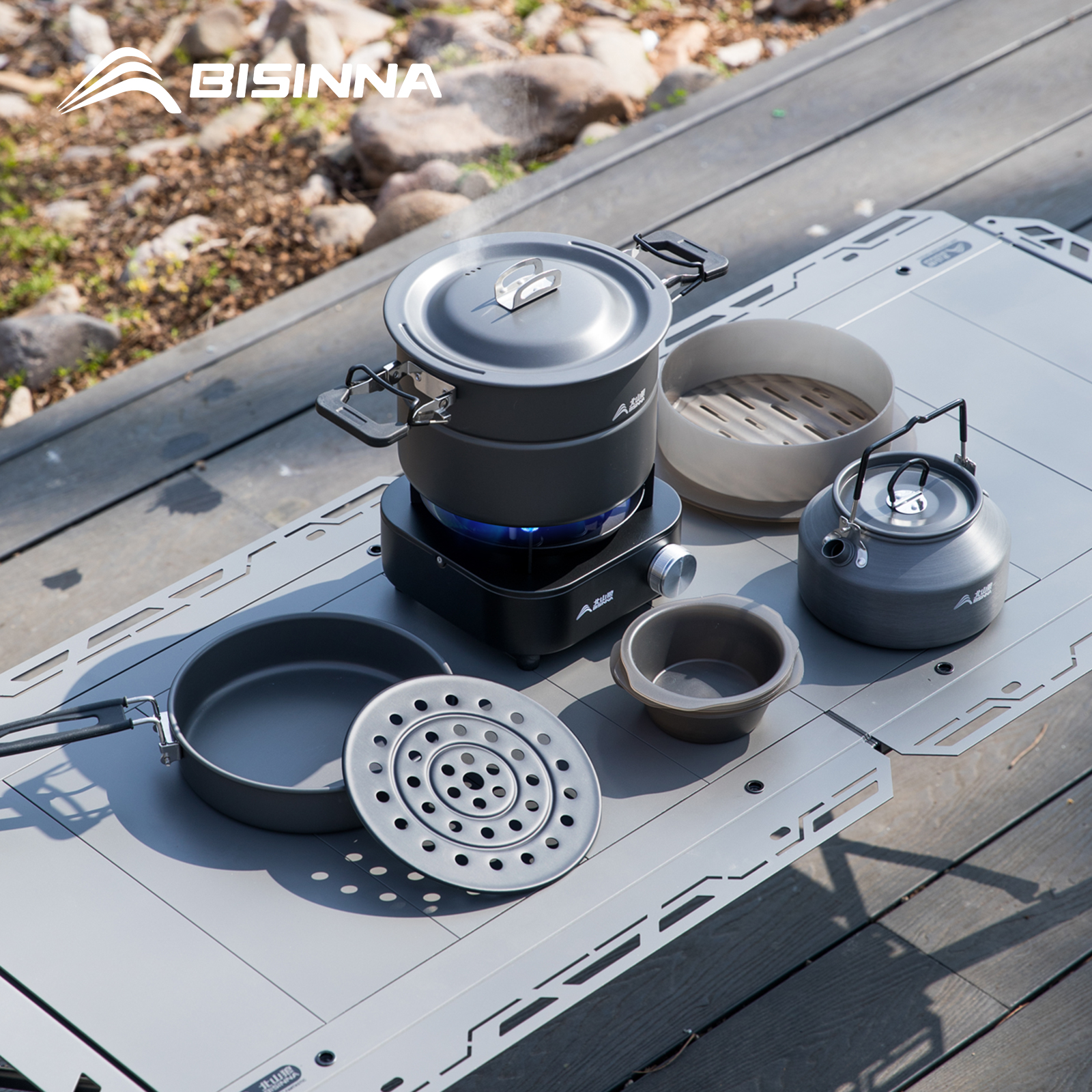 Camping Cooking Bundle - BISINNA Micro Pressure Camping Cookware Set
