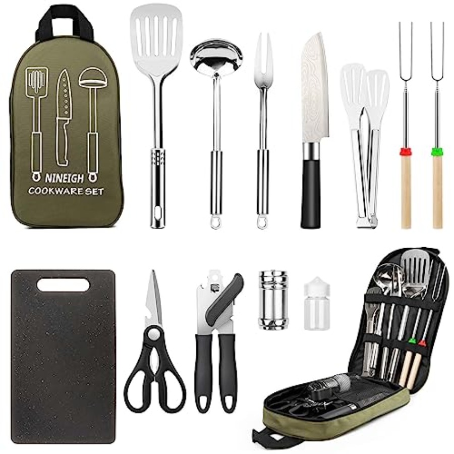 Van Camping Cooking - Camping Cooking Utensils Set, Stainl Steel