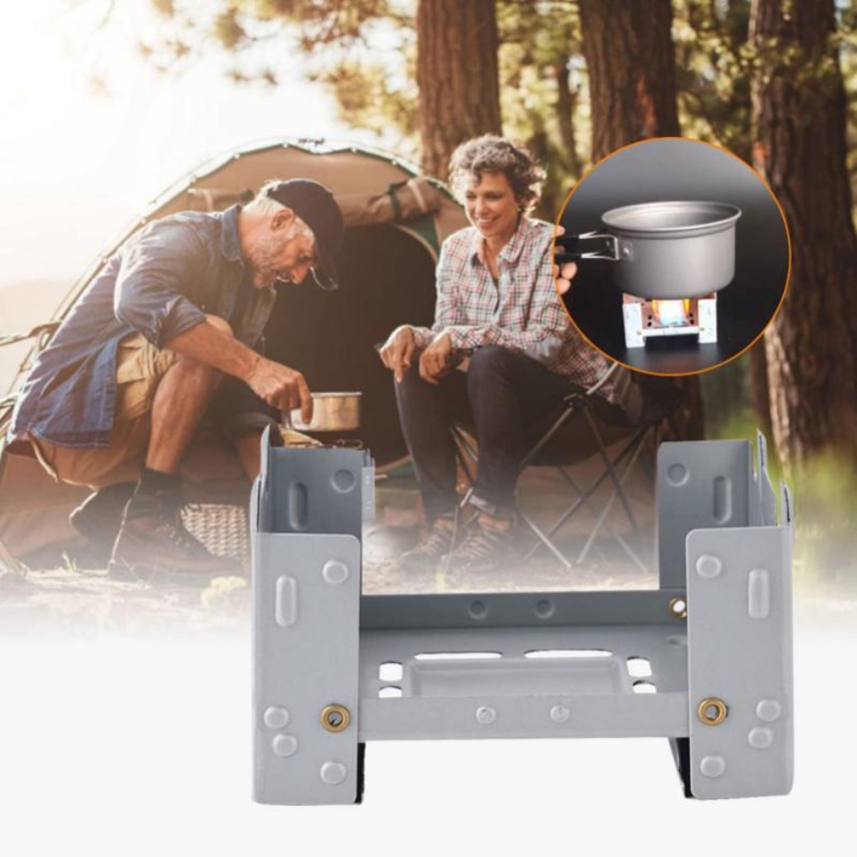 Camp Grill Portable Folding - Solid Fuel Tablet Pocket Stove Folding