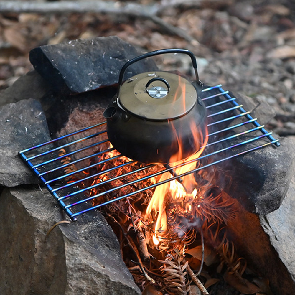 Camping Cooking Easy - Ultra-Light Titanium Grill Rack with Thickened