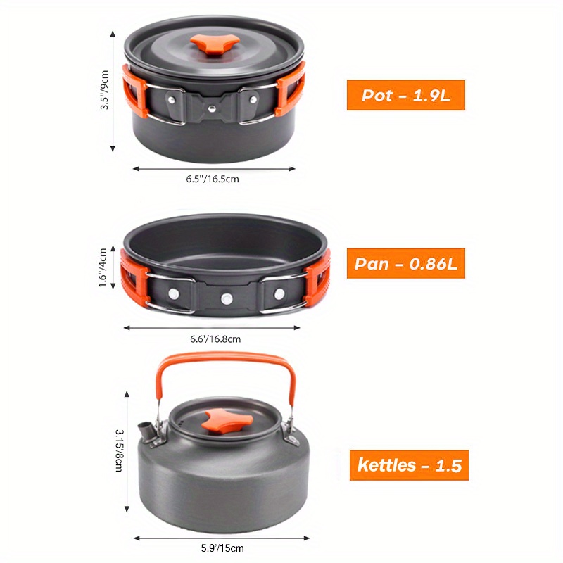 17pcs Camping Cookware Set, Po – обзор и цена Camping Cooking Set Non Stick