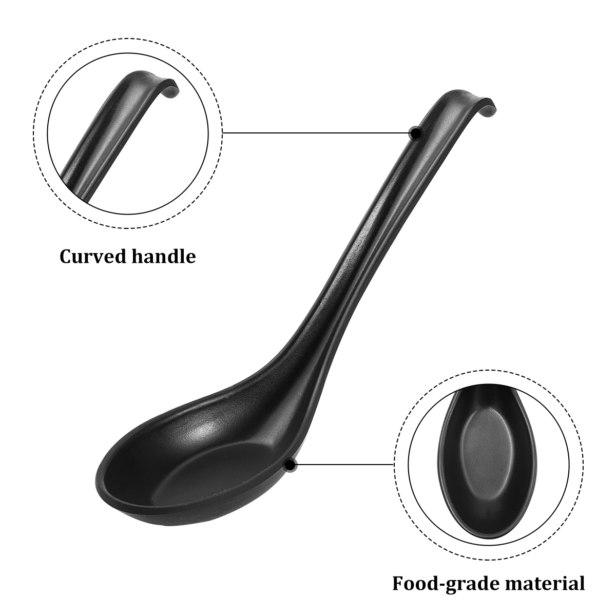 6pcs Plastic Soup Spoon Black  – обзор и цена Japanese Camping Cooking