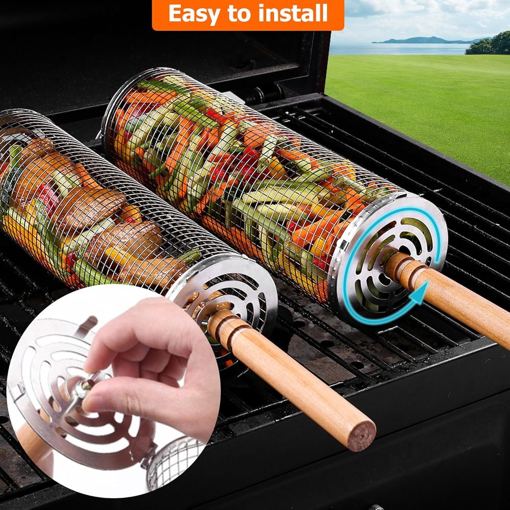 Large Round Stainless Steel Gr – обзор и цена Camping Cooking Area