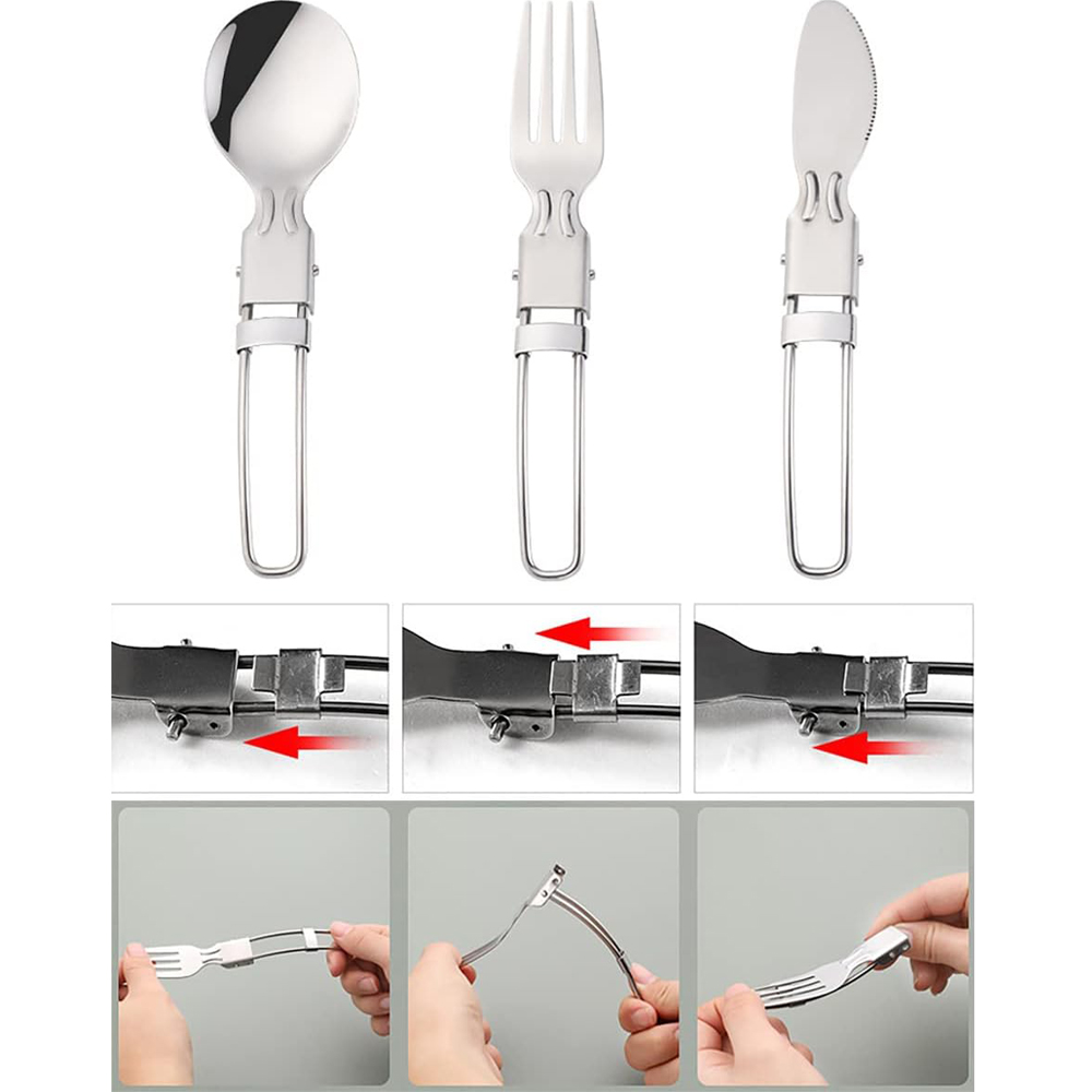 Camping Flatware Sets Stainles – обзор и цена Camping Outdoor Cooking Table
