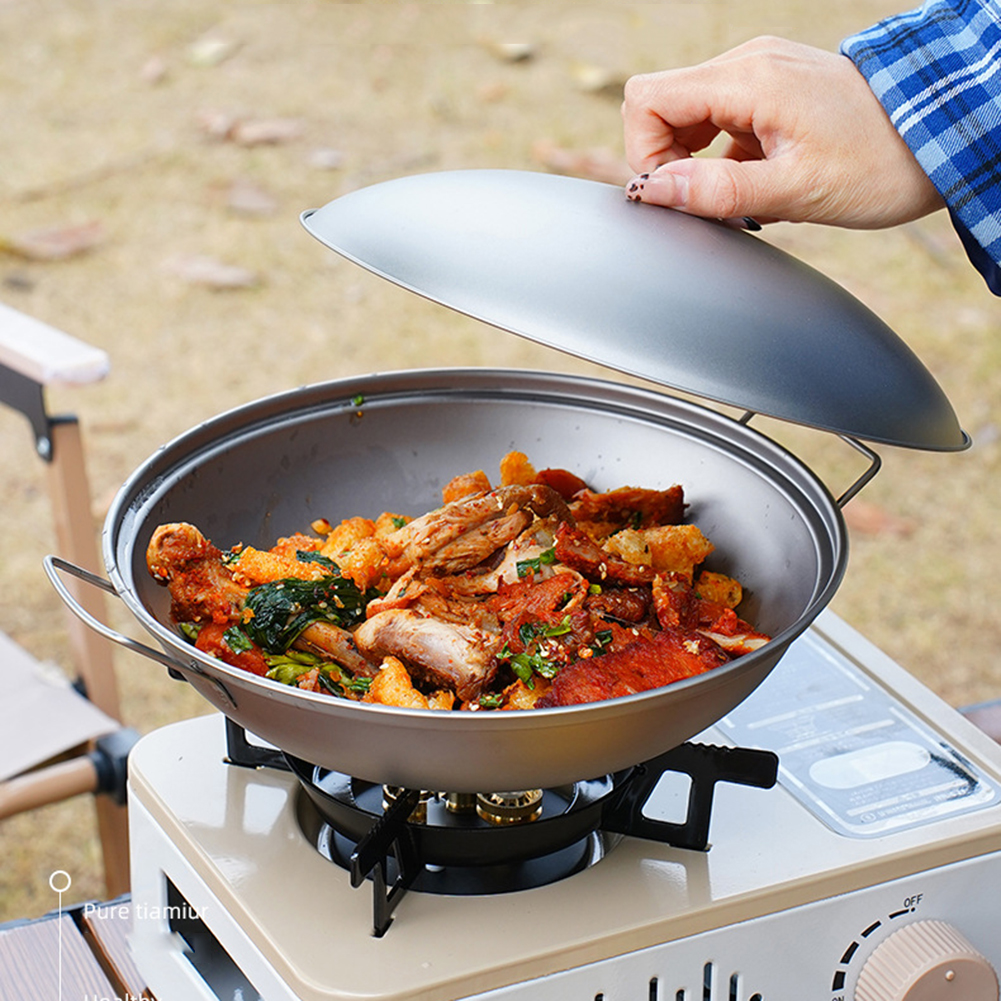 Titanium Wok Pan with Lid Doub – обзор и цена Camping Cooking Roll