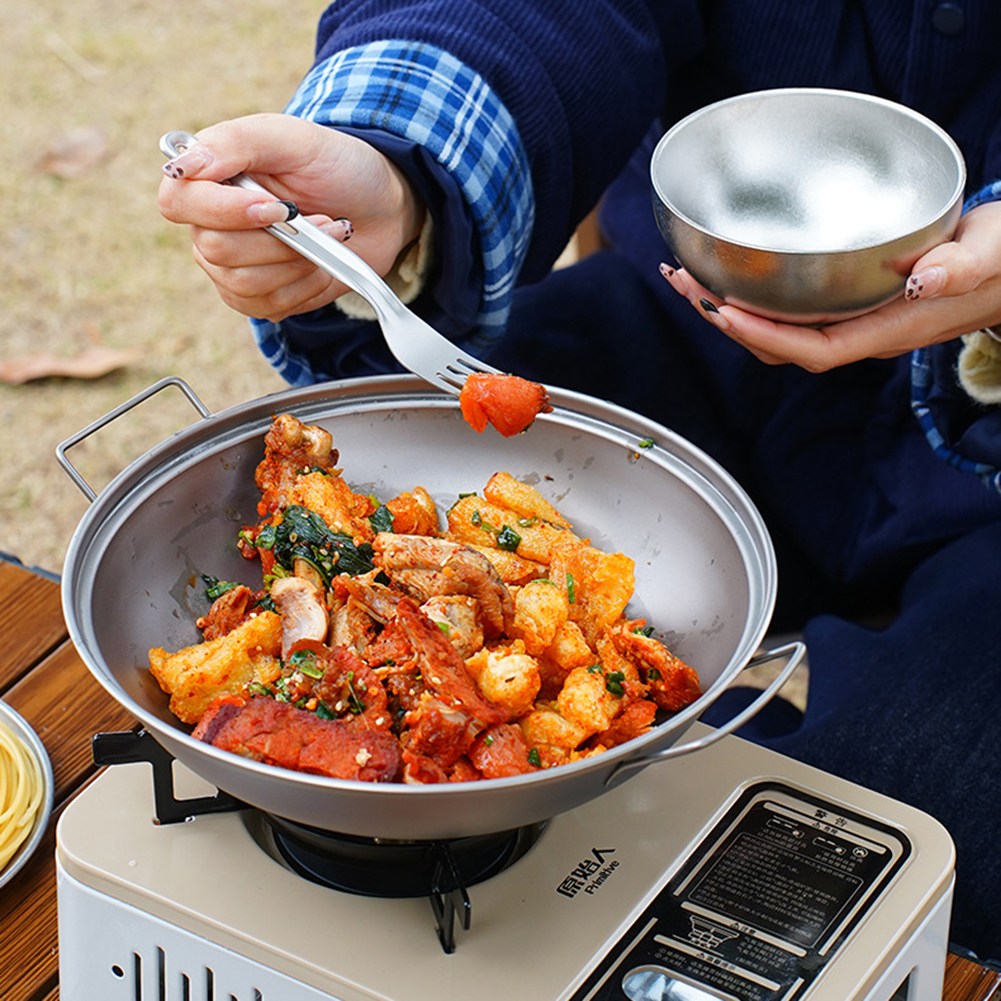 Titanium Wok Pan with Lid Doub – обзор и цена Camping Cooking Roll