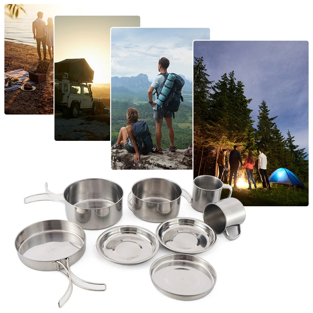 8pcs/Set Camping Cookware Mess – обзор и цена Camping Cooking Roll