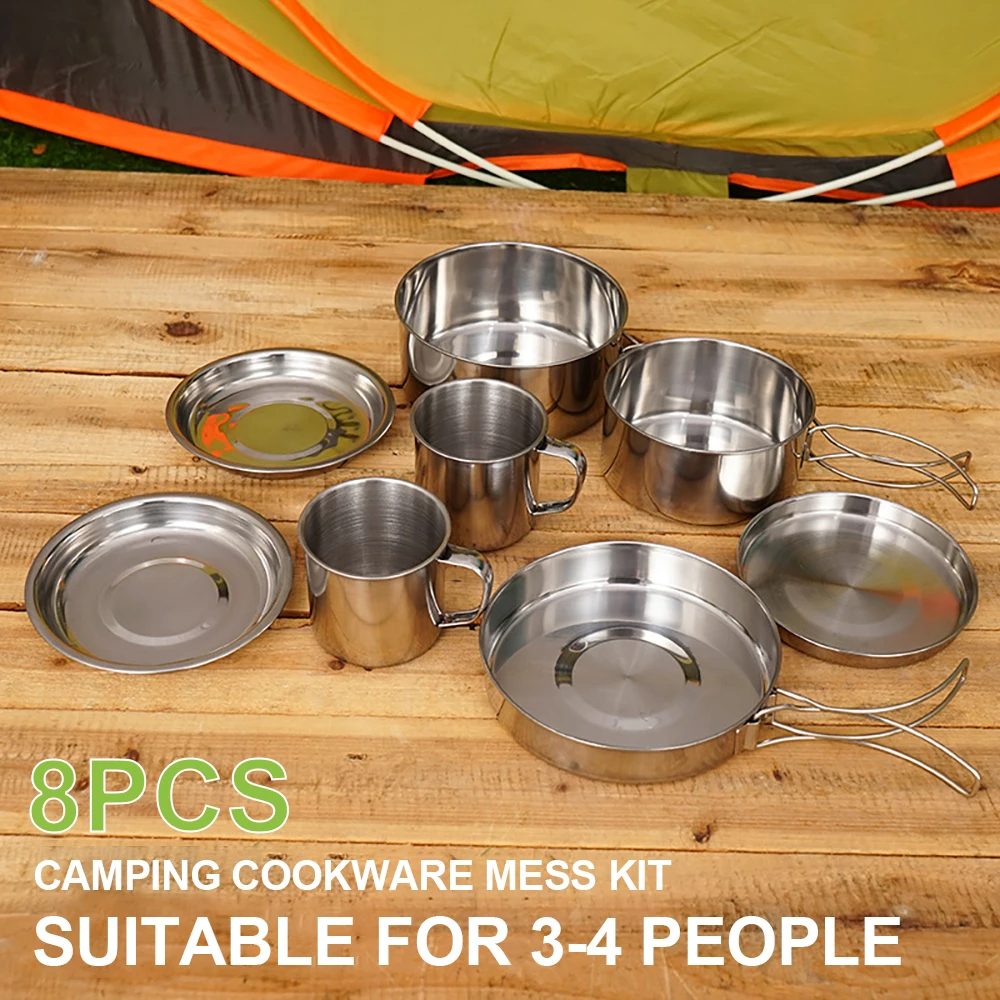 8pcs/Set Camping Cookware Mess – обзор и цена Camping Cooking Roll