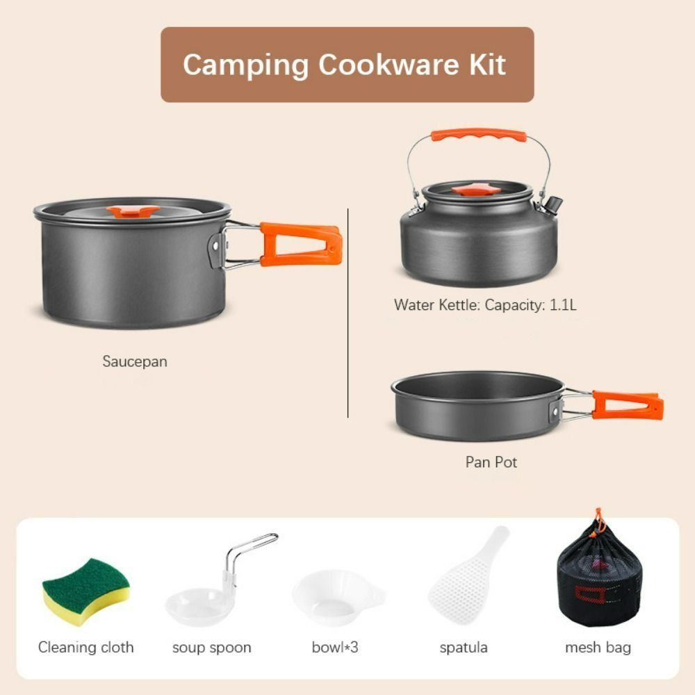 Aluminum Alloy Camping Cookwar – обзор и цена Camping Cooking Set Non Stick