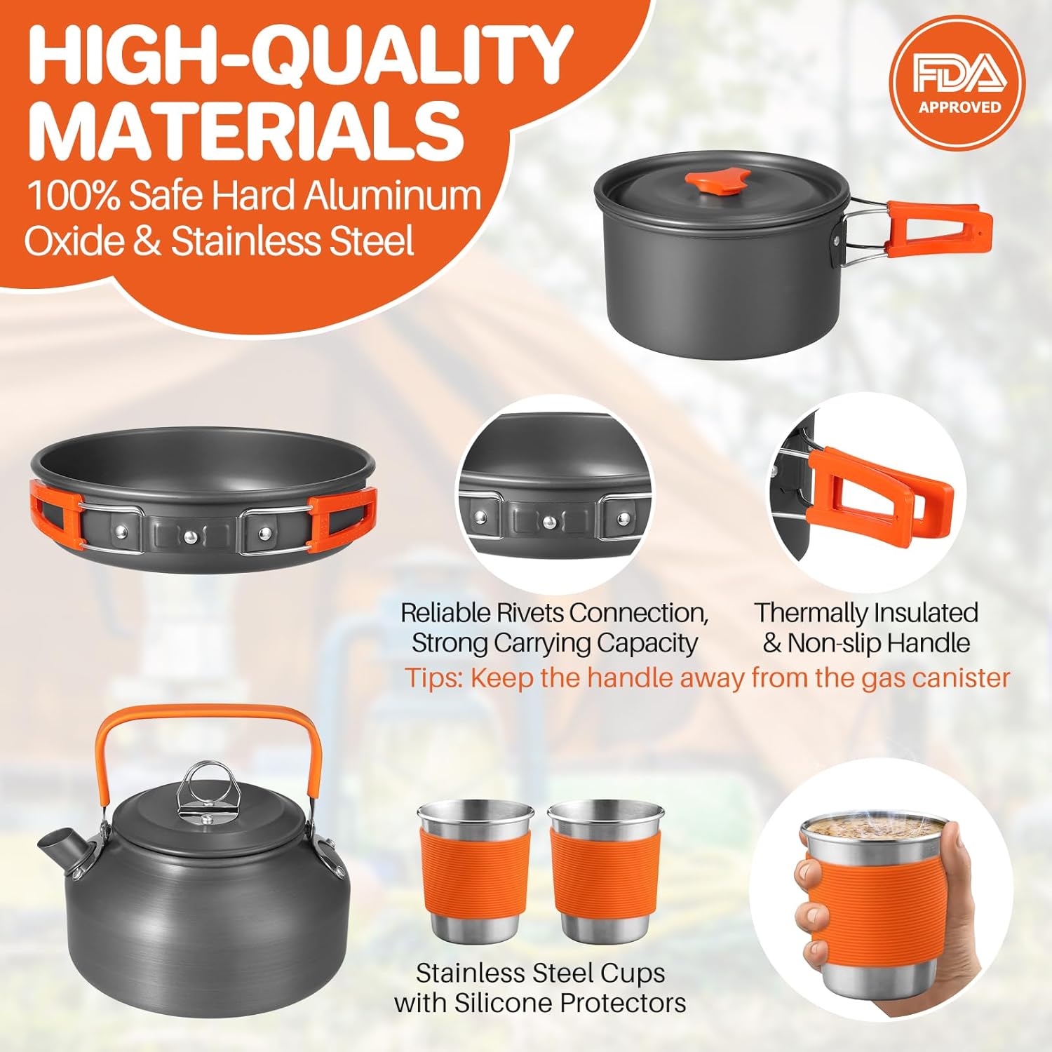 Non-Stick Camping Cookware Set – обзор и цена Camping Cooking Set Non Stick