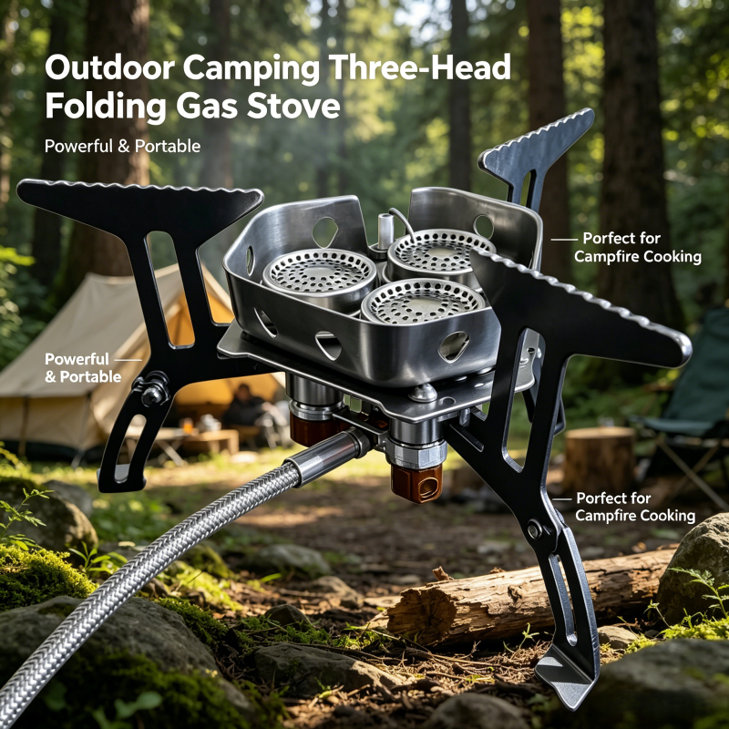 Portable 3-burner gas stove, f – обзор и цена Camping Cooking Easy