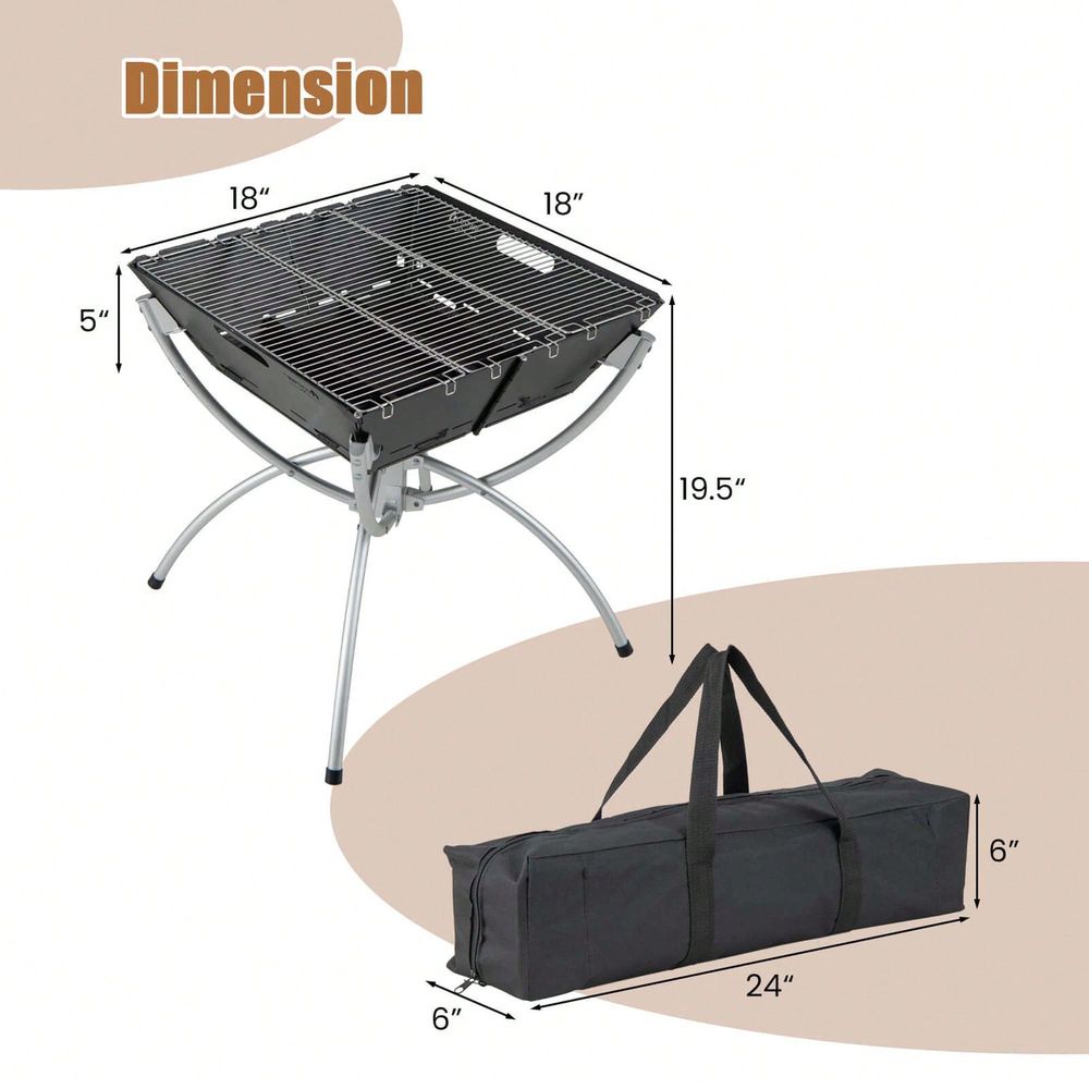 3In1 Portable Charcoal Grill F – обзор и цена Camp Grill Portable Folding