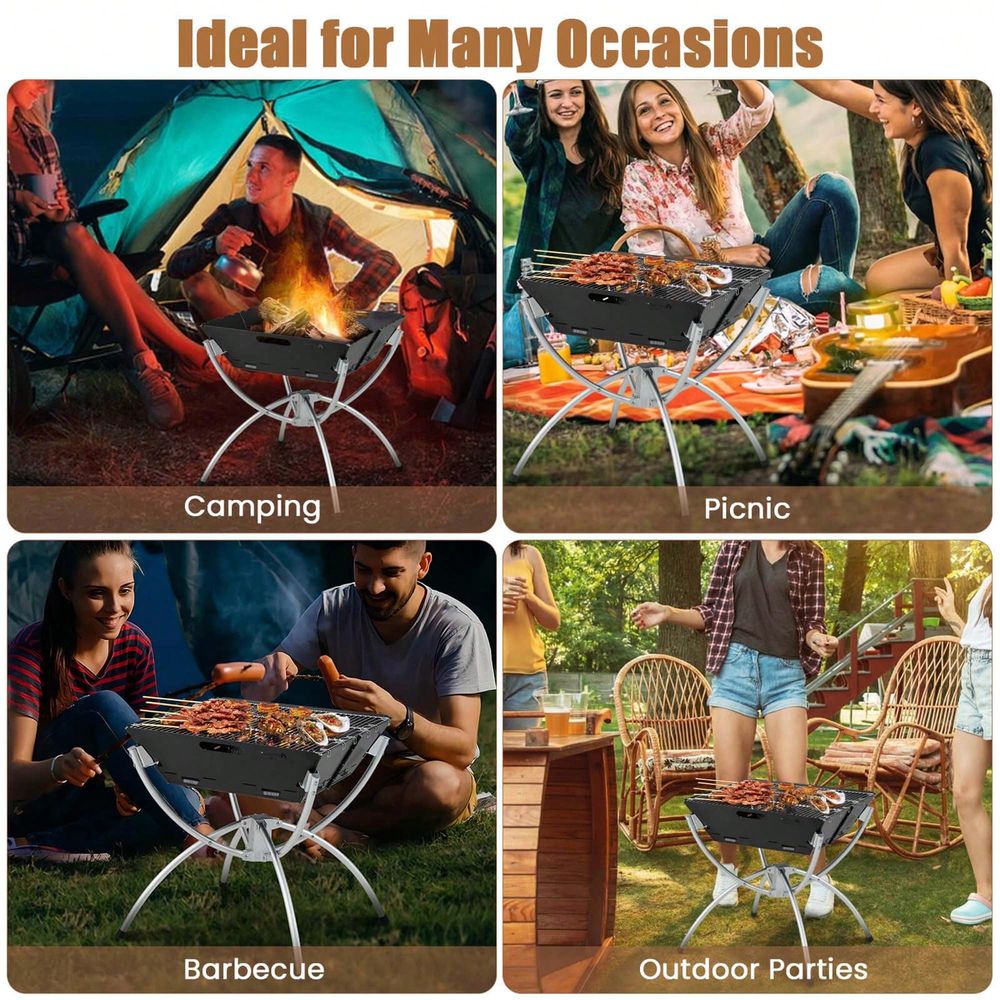 3In1 Portable Charcoal Grill F – обзор и цена Camp Grill Portable Folding
