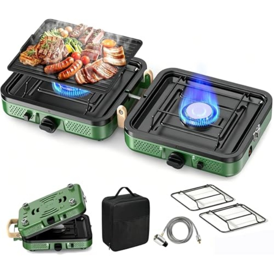 2 Burner Camping Stove, 20000  – обзор и цена Camp Grill Portable Folding