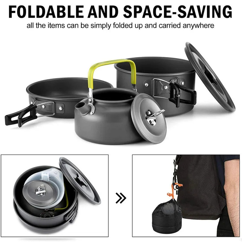 Outdoor camping cookware set a – обзор и цена Camping Cooking Set Non Stick