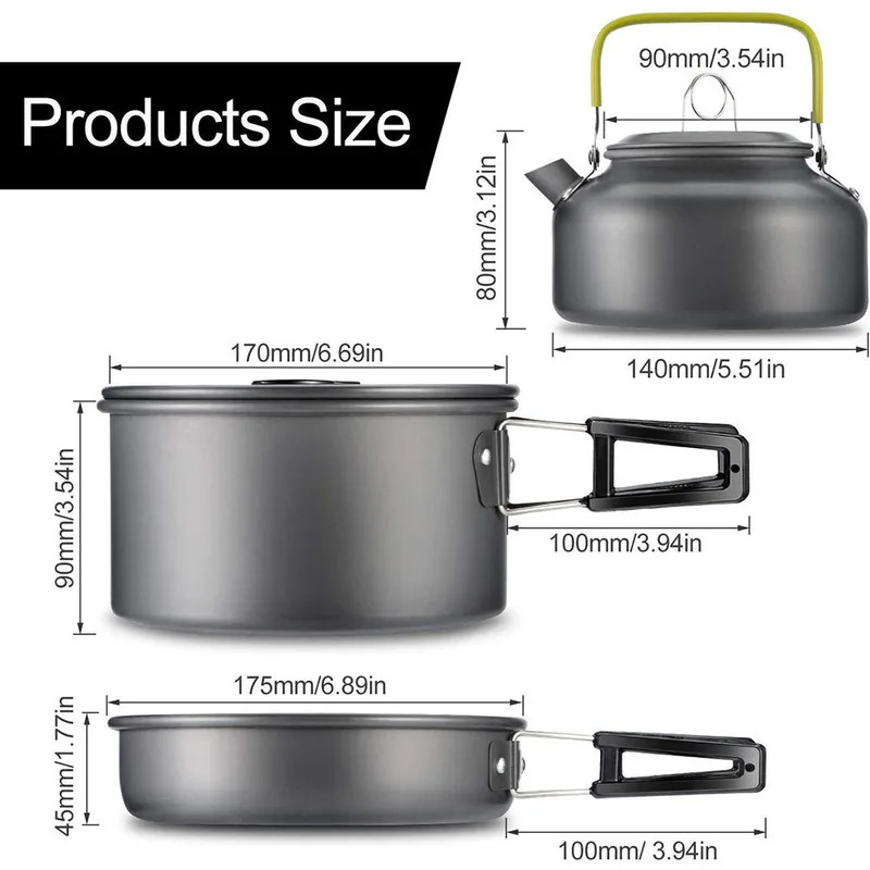 Outdoor camping cookware set a – обзор и цена Camping Cooking Set Non Stick