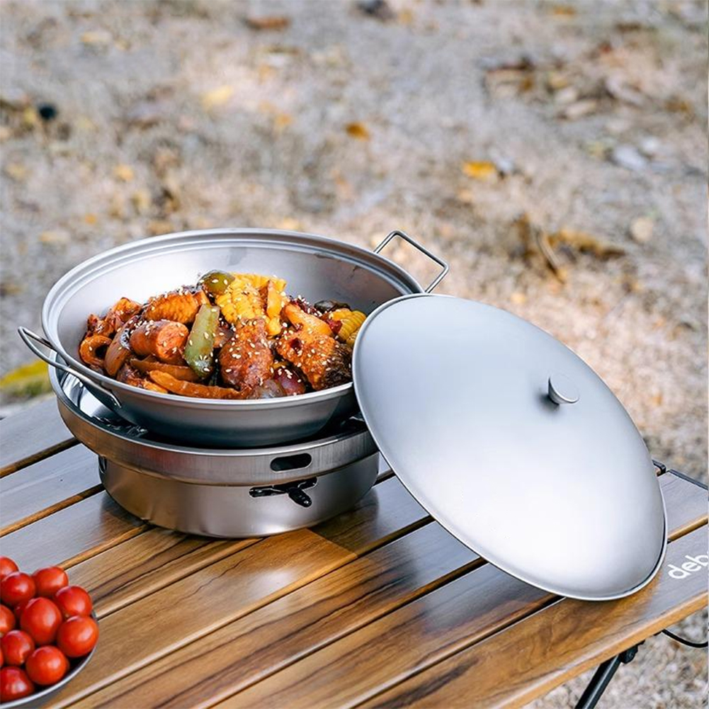 1.8L Titanium Wok Pan with Lid – обзор и цена Camping Cooking Bundle