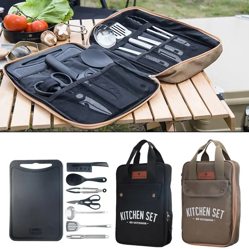 8pcs Camping Kitchen Cookware  – обзор и цена Camping Cooking Roll