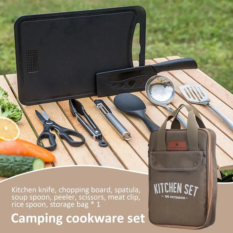 8pcs Camping Kitchen Cookware  – обзор и цена Camping Cooking Roll