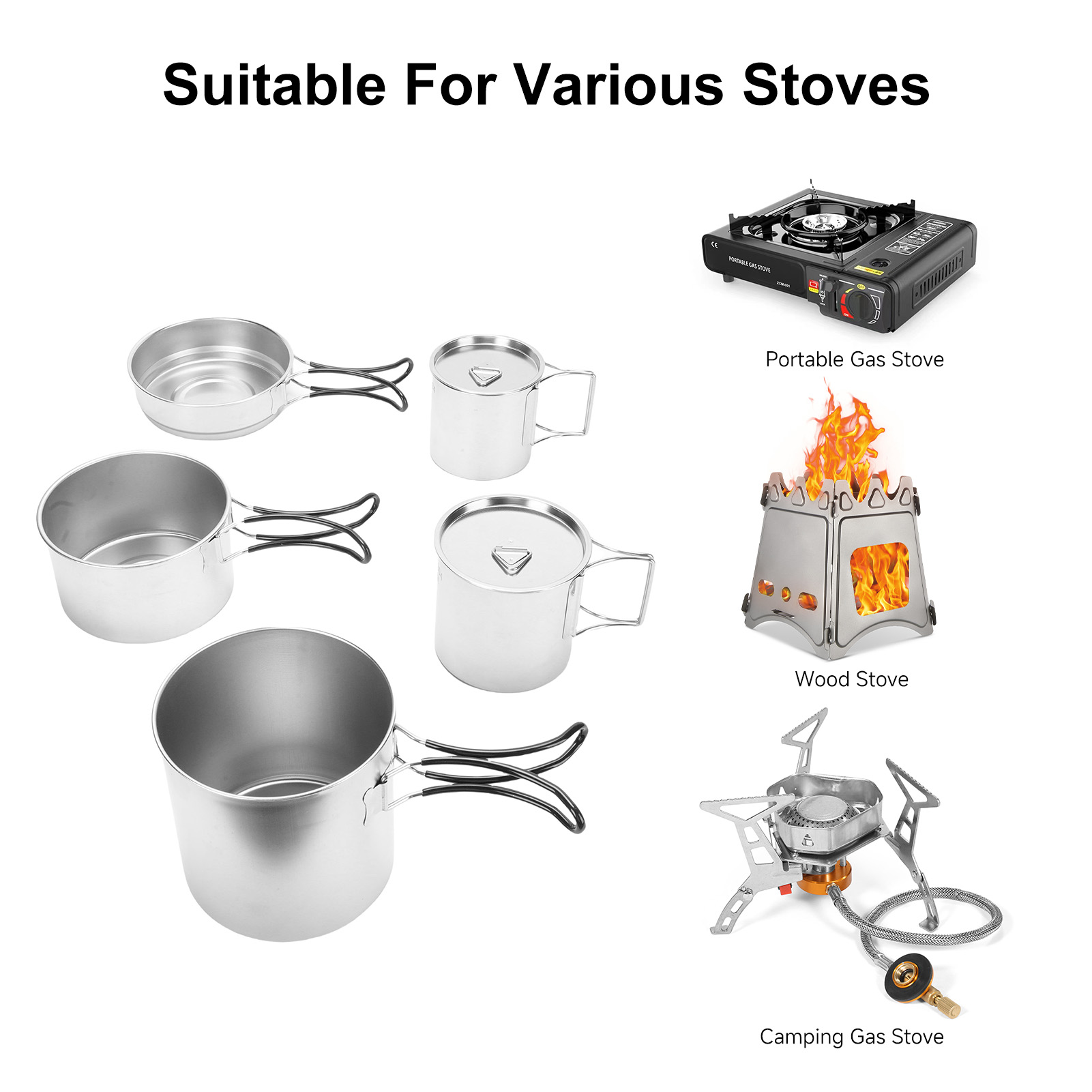 Stainless Steel Camping Cookin – обзор и цена Camping Cooking And Drinking