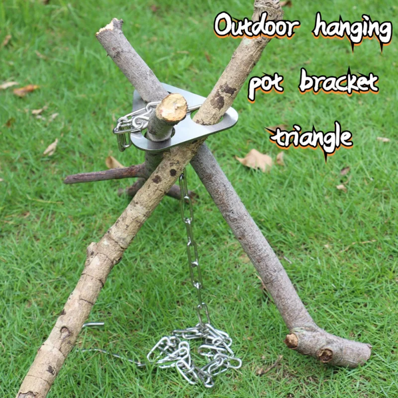 1pc Camping Hanging Tripod W/  – обзор и цена Camping Cooking Fire