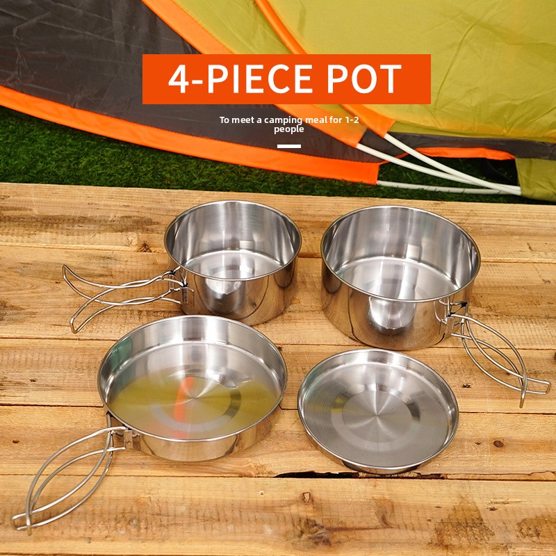 CLS 4-Piece Stainless Steel Ca – обзор и цена Camping Cooking Bundle