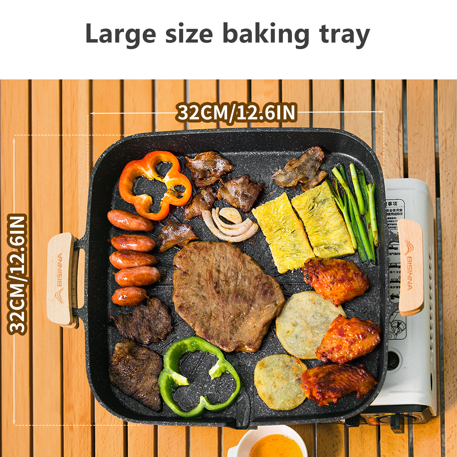 BISINNA Square BBQ Grill Pan N – обзор и цена Camping Cooking Set Non Stick