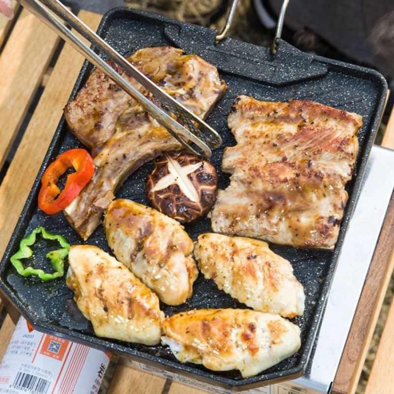 Outdoor camping barbecue pan H – обзор и цена Camping Cooking Set Non Stick