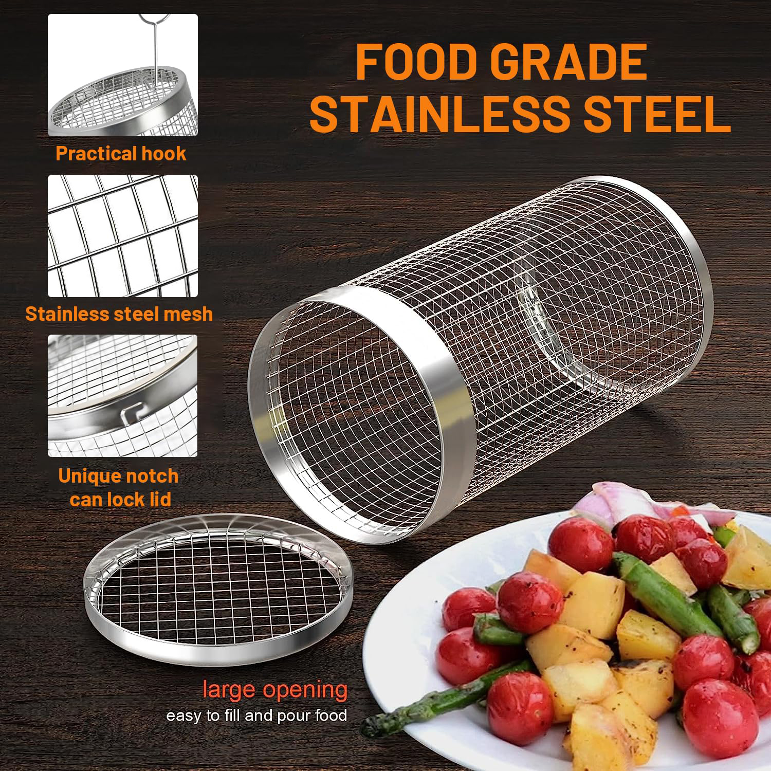 2 Pieces Rolling Grilling Bask – обзор и цена Camping Cooking Set Non Stick
