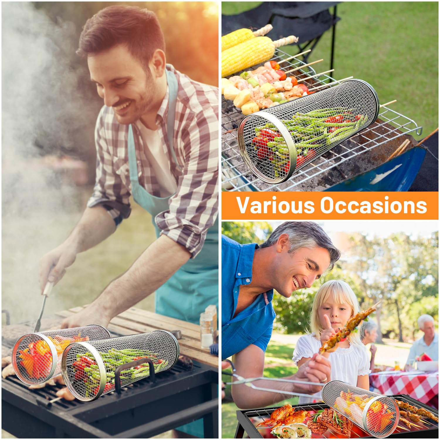 2 Pieces Rolling Grilling Bask – обзор и цена Camping Cooking Set Non Stick