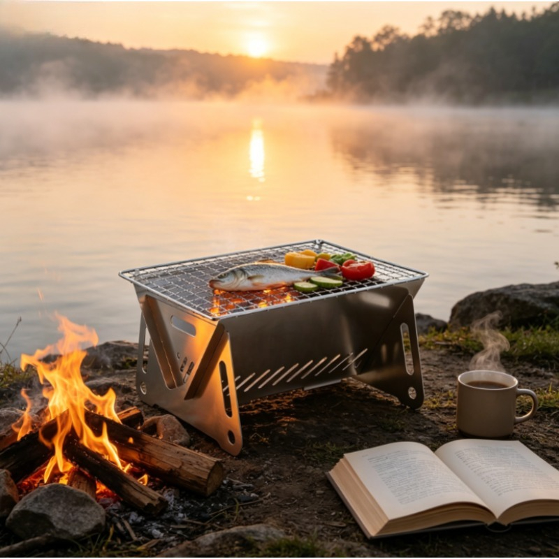 Stainless Steel Incinerator Gr – обзор и цена Camp Grill Portable Folding