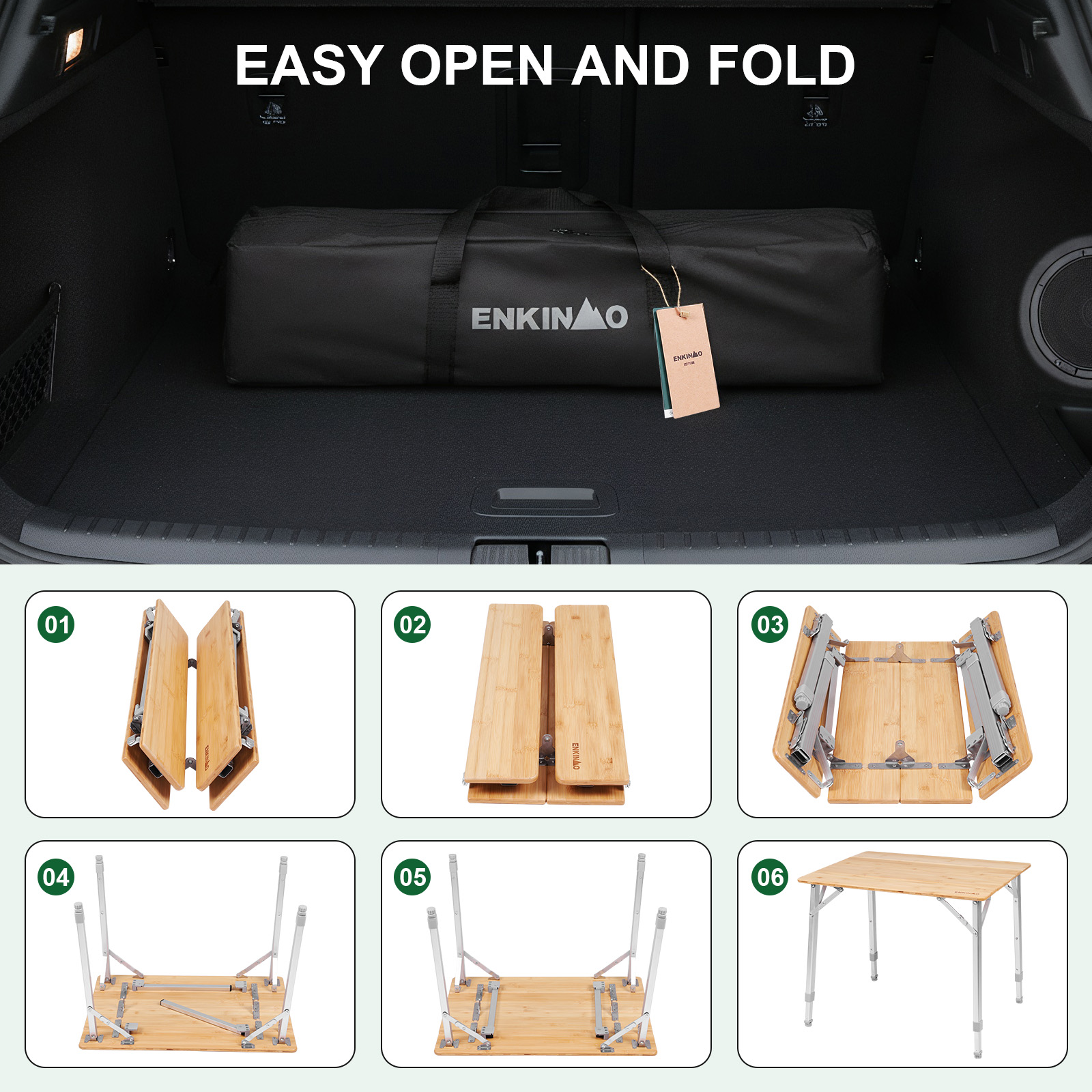 Adjustable Height Folding Bamb – обзор и цена Camping Outdoor Cooking Table