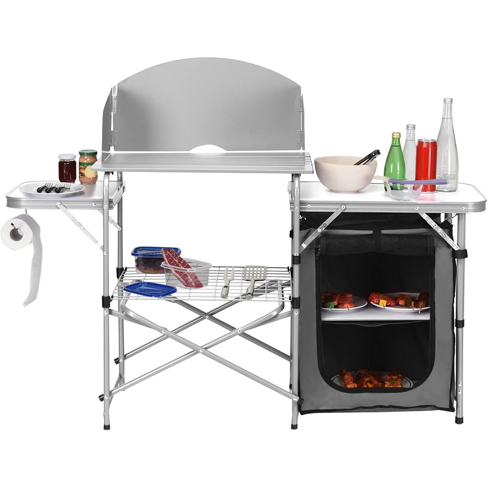 Camping Kitchen Table, Portabl – обзор и цена Camping Cooking Area