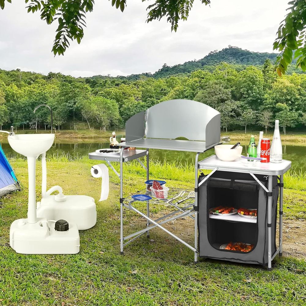 Camping Kitchen Table, Portabl – обзор и цена Camping Cooking Area