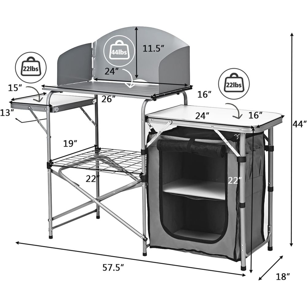 Camping Kitchen Table, Portabl – обзор и цена Camping Cooking Area