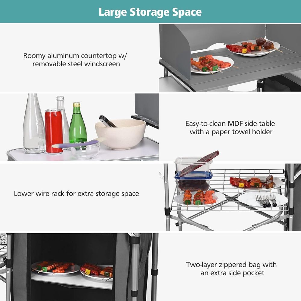 Camping Kitchen Table, Portabl – обзор и цена Camping Cooking Area