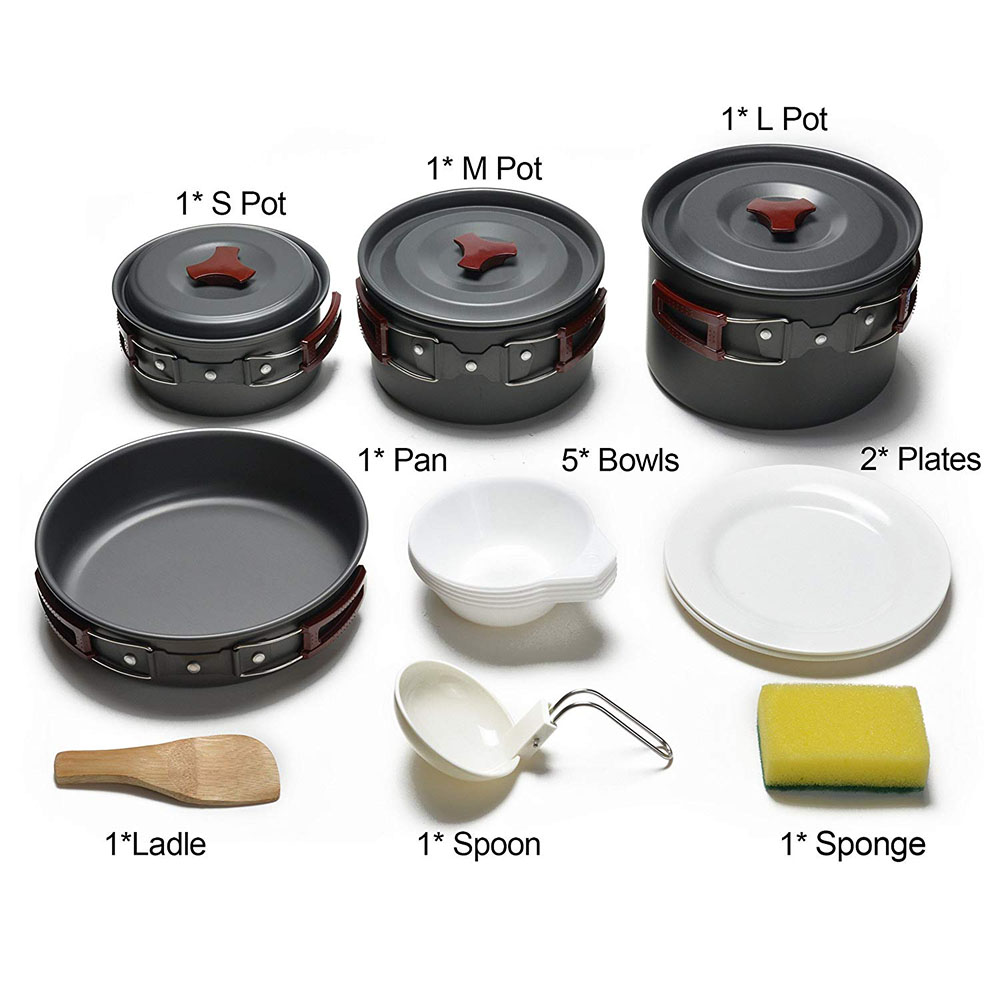 Outdoor Camping Cookware Kit N – обзор и цена Camping Cooking Set Non Stick