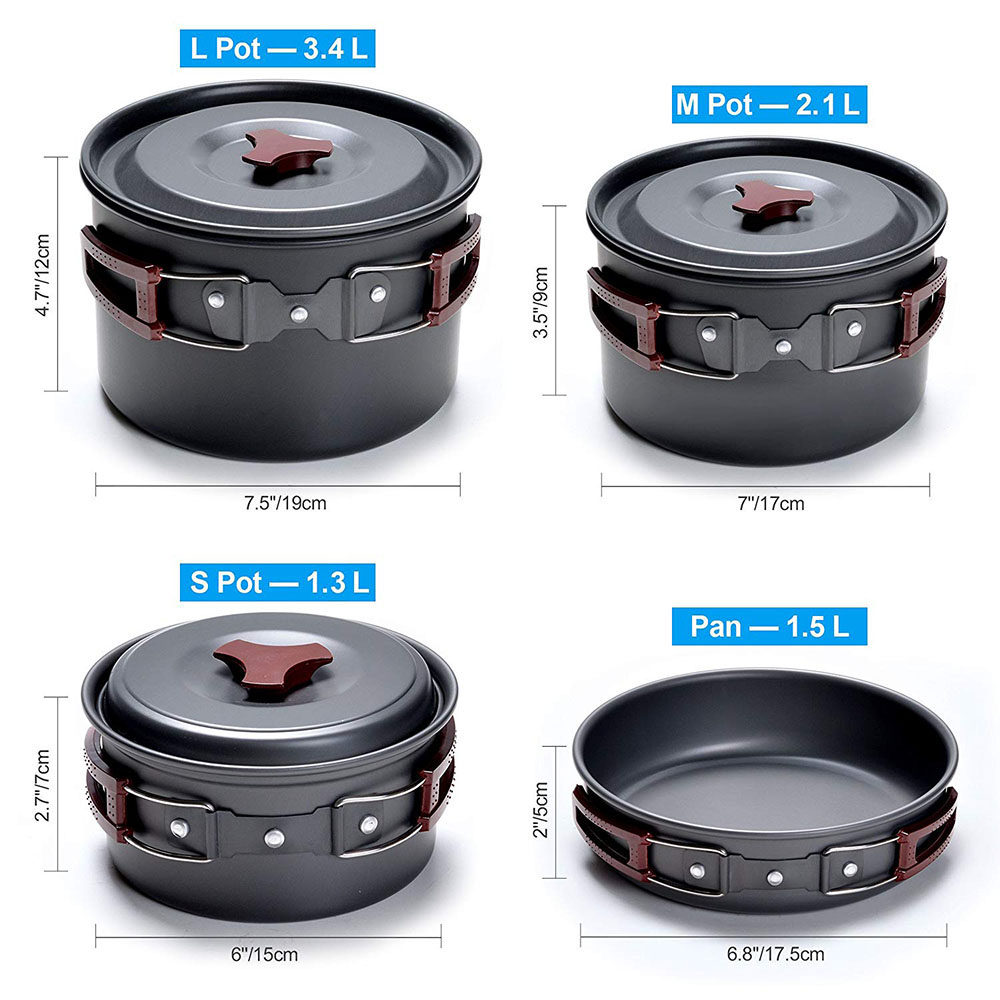 Outdoor Camping Cookware Kit N – обзор и цена Camping Cooking Set Non Stick