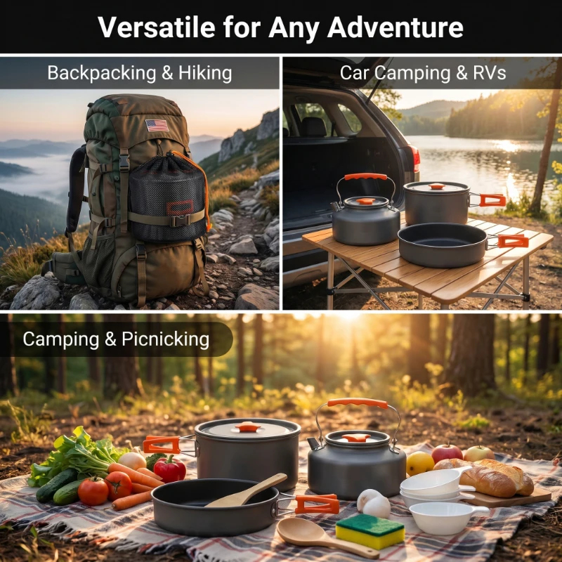 Camping Cookware Set Outdoor P – обзор и цена Camping Cooking Bundle